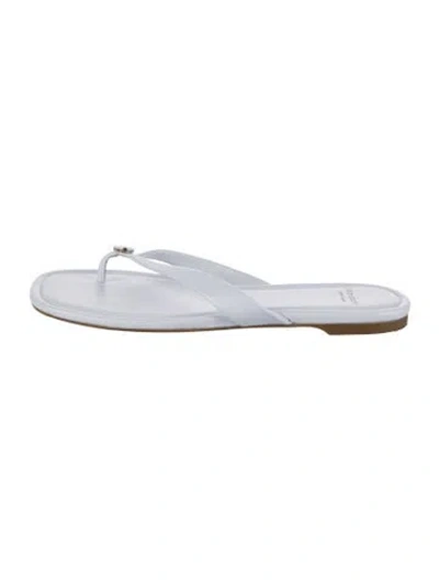 Pre-owned Kate Spade Leather Flip Flops In White