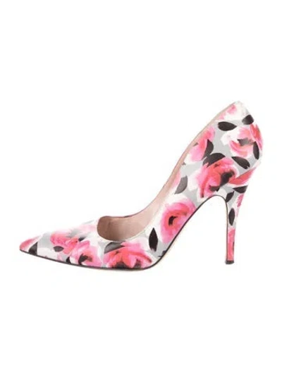 Pre-owned Kate Spade Leather Floral Print Pumps In Pink