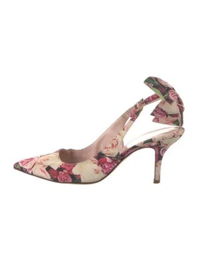 Pre-owned Kate Spade Leather Floral Print Pumps In Pink