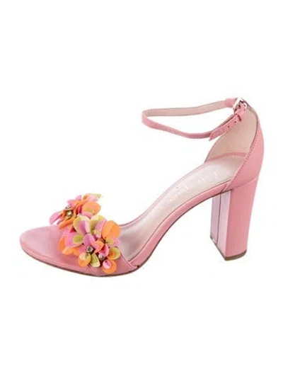 Pre-owned Kate Spade Leather Floral Print Sandals In Multi