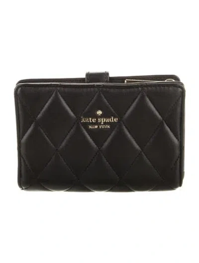 Pre-owned Kate Spade Leather French Purse In Black