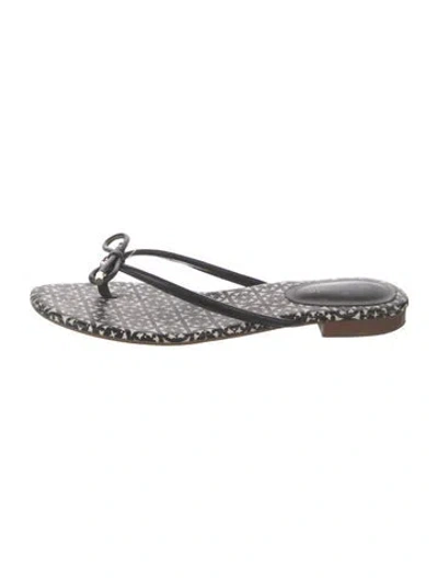 Pre-owned Kate Spade Leather Graphic Print Flip Flops In Multicolor