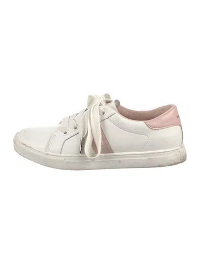 Pre-owned Kate Spade Leather Graphic Print Sneakers In White