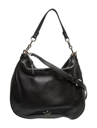 Pre-owned Kate Spade Leather Hobo In Black