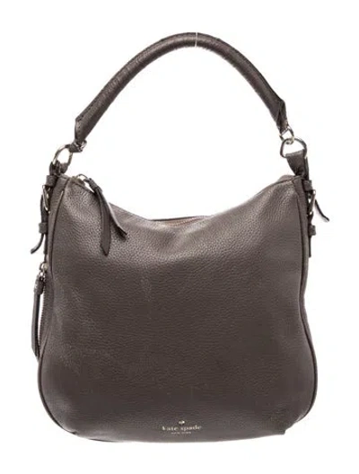 Pre-owned Kate Spade Leather Hobo In Gray