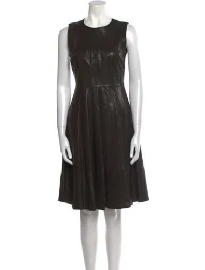 Pre-owned Kate Spade Leather Knee-length Dress In Black