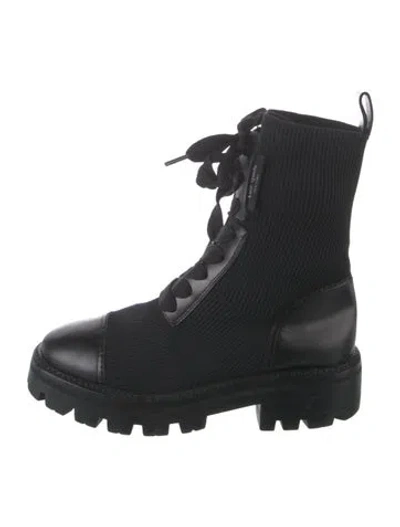 Pre-owned Kate Spade Leather Lace-up Boots In Black