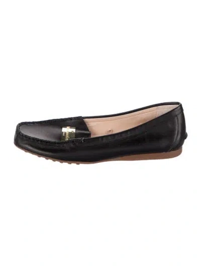 Pre-owned Kate Spade Leather Loafers In Black