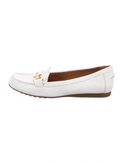 Pre-owned Kate Spade Leather Loafers In White