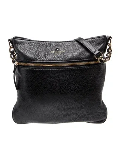 Pre-owned Kate Spade Leather Messenger Bag In Black