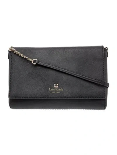 Pre-owned Kate Spade Leather Messenger Bag In Black