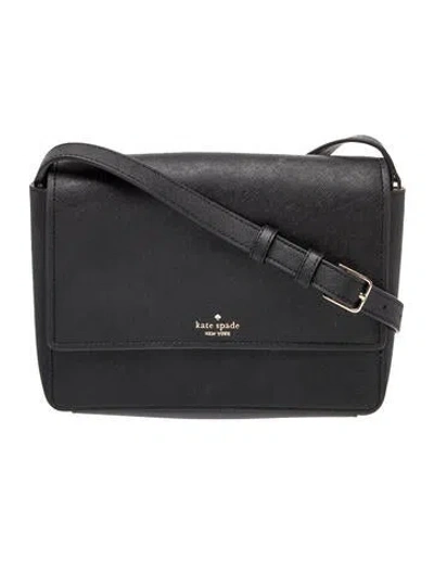 Pre-owned Kate Spade Leather Messenger Bag In Black