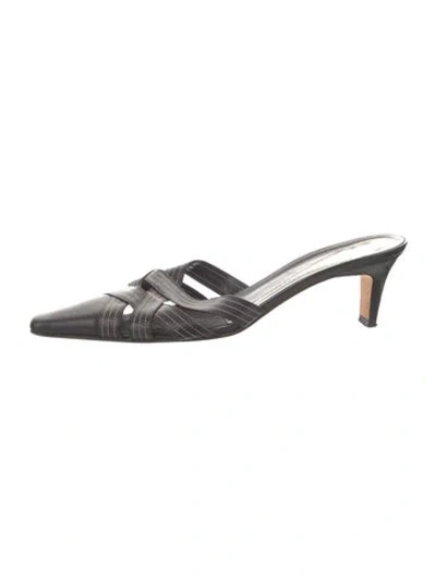 Pre-owned Kate Spade Leather Mules In Black