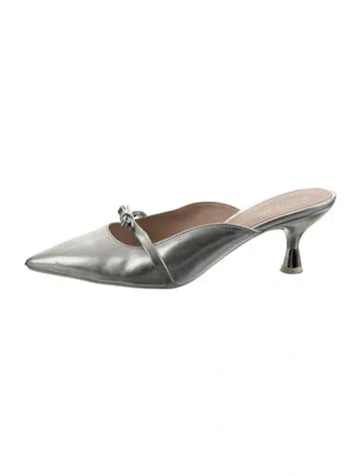 Pre-owned Kate Spade Leather Mules In Silver