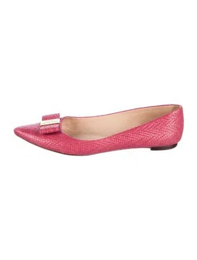 Pre-owned Kate Spade Leather Patterned Ballet Flats In Pink