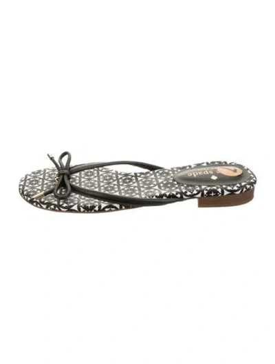 Pre-owned Kate Spade Leather Patterned Flip Flops In Multicolor