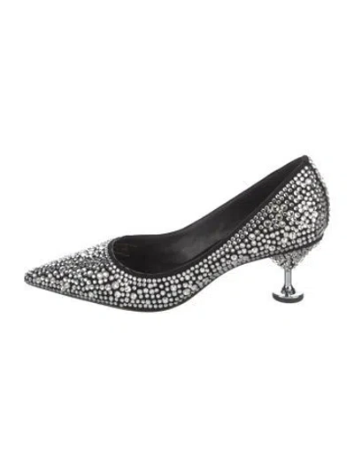 Pre-owned Kate Spade Leather Patterned Pumps In Black