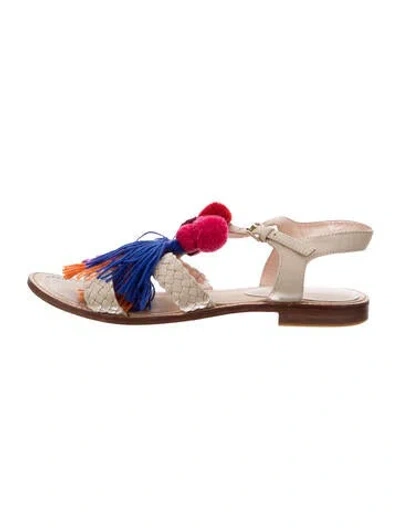 Pre-owned Kate Spade Leather Patterned Sandals In Neutrals
