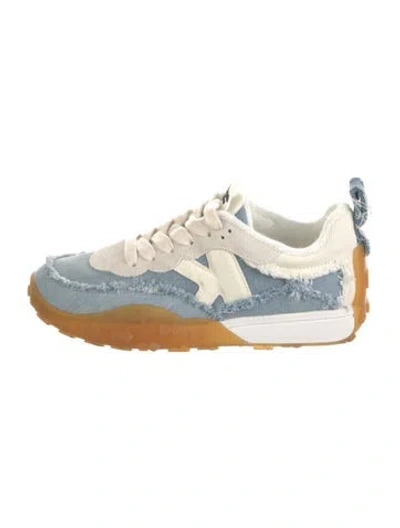 Pre-owned Kate Spade Leather Printed Sneakers In Blue
