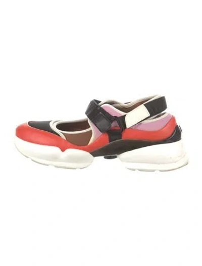 Pre-owned Kate Spade Leather Printed Sneakers In Orange