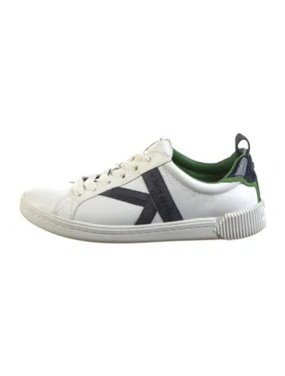 Pre-owned Kate Spade Leather Printed Sneakers In White