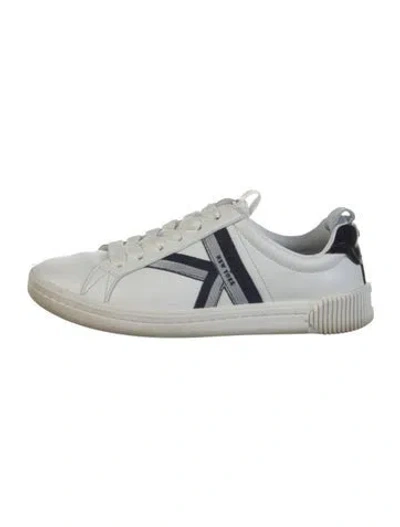 Pre-owned Kate Spade Leather Printed Sneakers In White