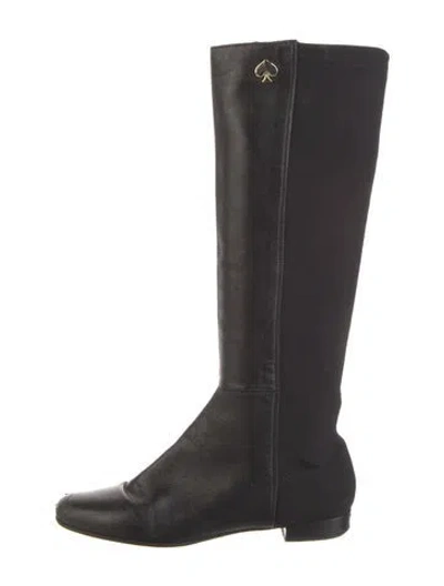 Pre-owned Kate Spade Leather Riding Boots In Black