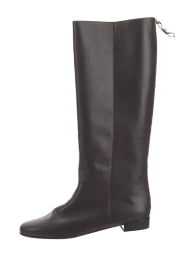 Pre-owned Kate Spade Leather Riding Boots In Brown