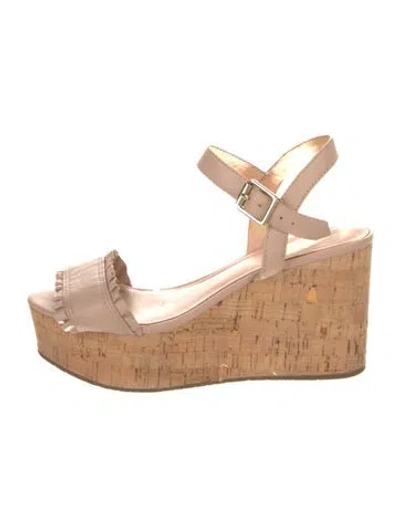 Pre-owned Kate Spade Leather Ruffle Embellishment Sandals In Pink