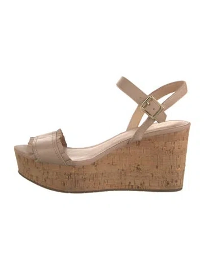 Pre-owned Kate Spade Leather Ruffle Embellishment Sandals In Pink