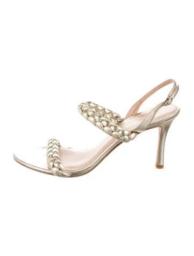 Pre-owned Kate Spade Leather Sandals In Gold/metallic