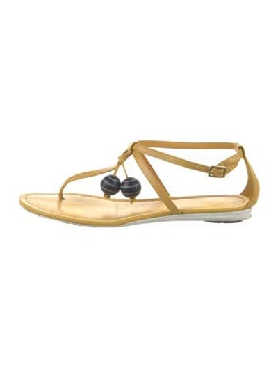 Pre-owned Kate Spade Leather Sandals In Yellow