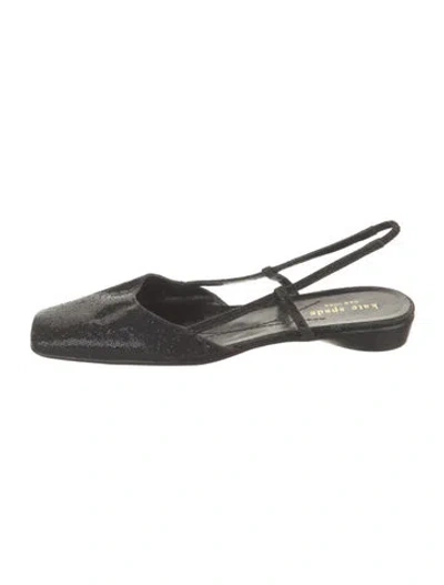Pre-owned Kate Spade Leather Sequin Embellishments Slingback Flats In Black