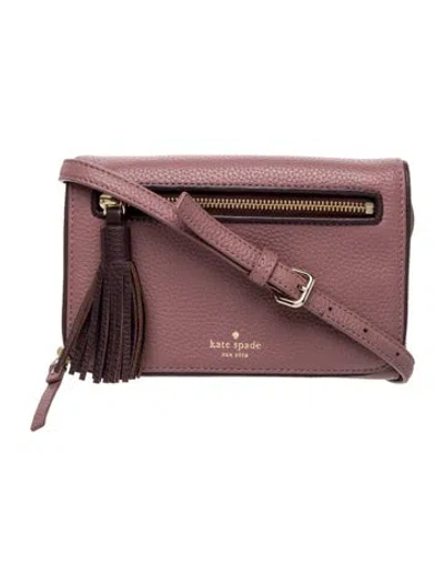 Pre-owned Kate Spade Leather Shoulder Bag In Burgundy