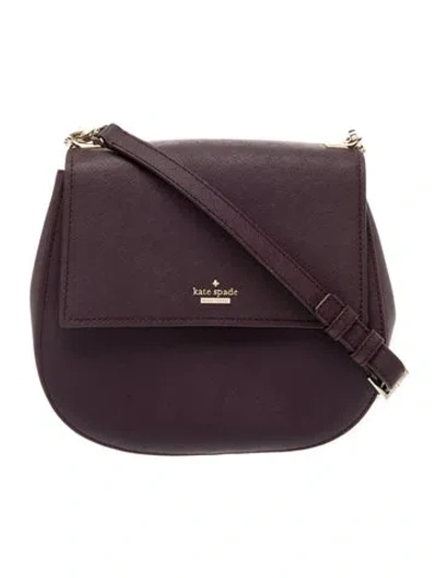 Pre-owned Kate Spade Leather Shoulder Bag In Burgundy
