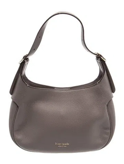 Pre-owned Kate Spade Leather Shoulder Bag In Gray
