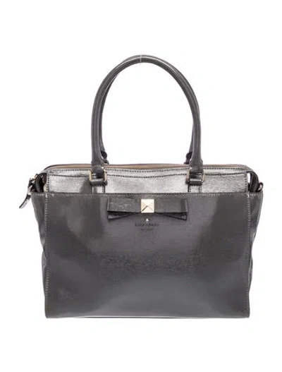 Pre-owned Kate Spade Leather Shoulder Bag In Gray