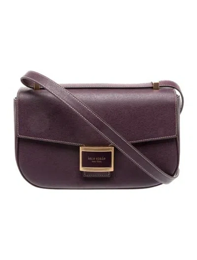 Pre-owned Kate Spade Leather Shoulder Bag In Purple