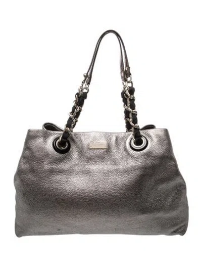 Pre-owned Kate Spade Leather Shoulder Bag In Silver
