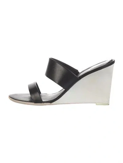 Pre-owned Kate Spade Leather Slides In Black