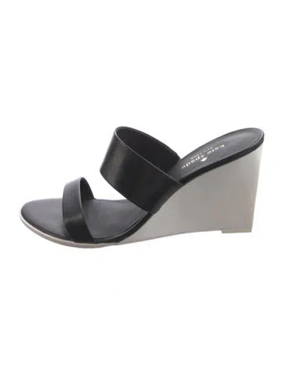 Pre-owned Kate Spade Leather Slides In Black