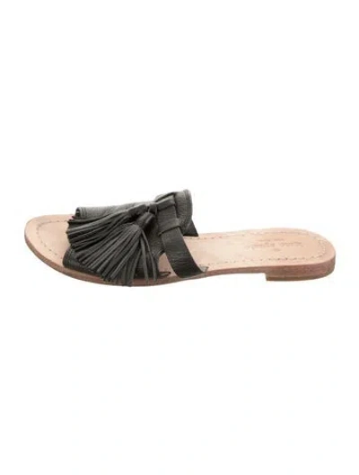 Pre-owned Kate Spade Leather Slides In Black