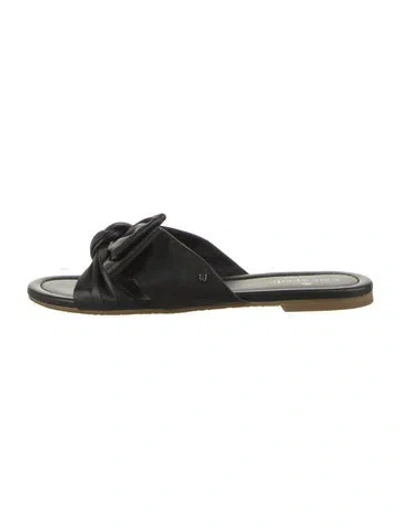 Pre-owned Kate Spade Leather Slides In Black