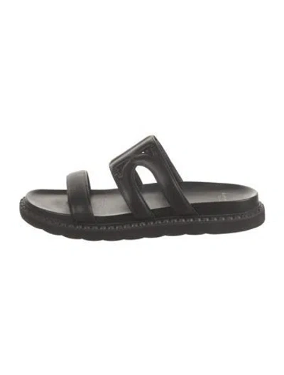 Pre-owned Kate Spade Leather Slides In Black