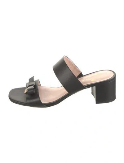 Pre-owned Kate Spade Leather Slides In Black