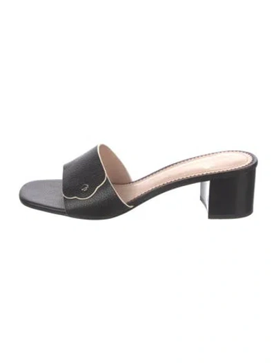 Pre-owned Kate Spade Leather Slides In Black