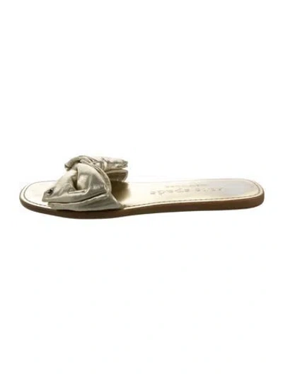Pre-owned Kate Spade Leather Slides In Gold