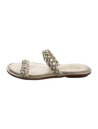 Pre-owned Kate Spade Leather Slides In Gold