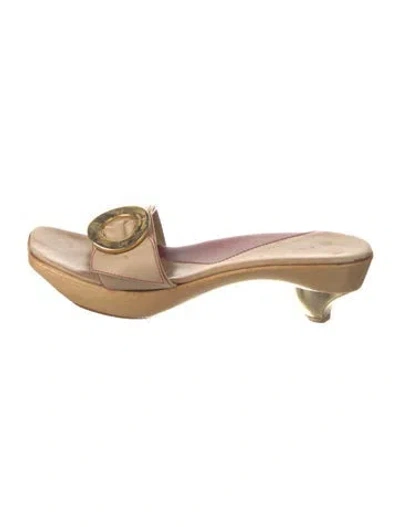 Pre-owned Kate Spade Leather Slides In Neutral