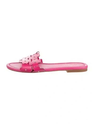 Pre-owned Kate Spade Leather Slides In Pink
